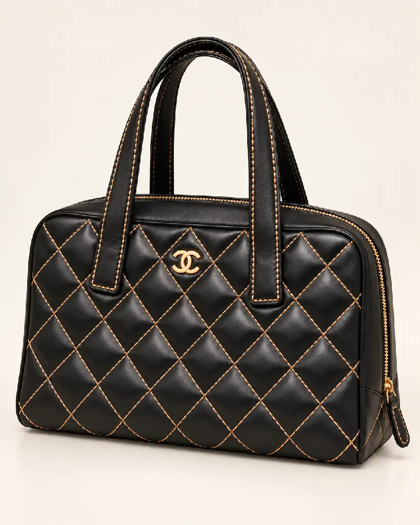 Luxe zwarte gewatteerde handtas-6.webp